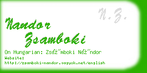 nandor zsamboki business card